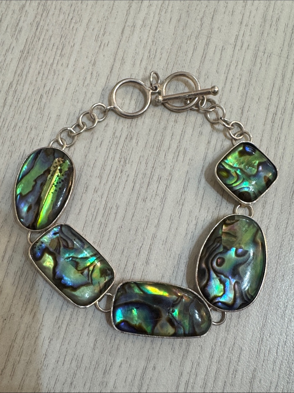 luc abalone shell sterling silver bracelet